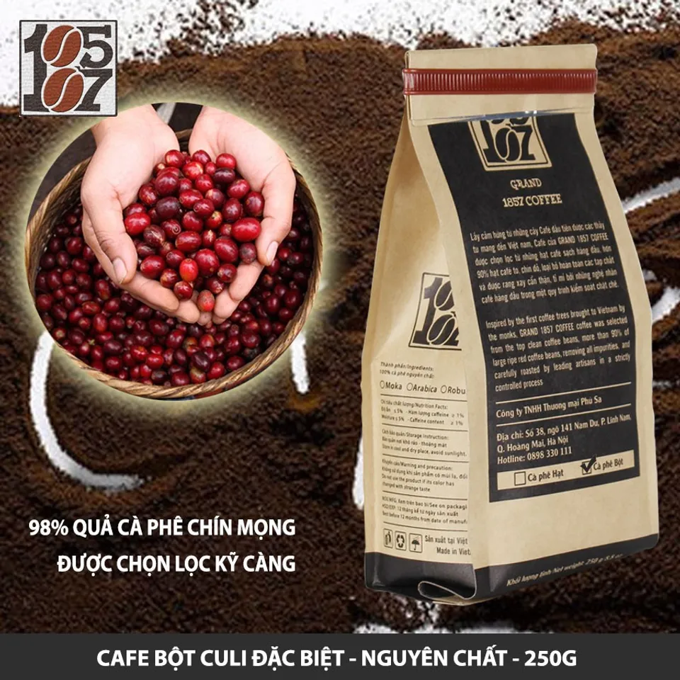 Cà phê bột Culi nguyên chất không pha trộn tẩm ướp hương liệu 2