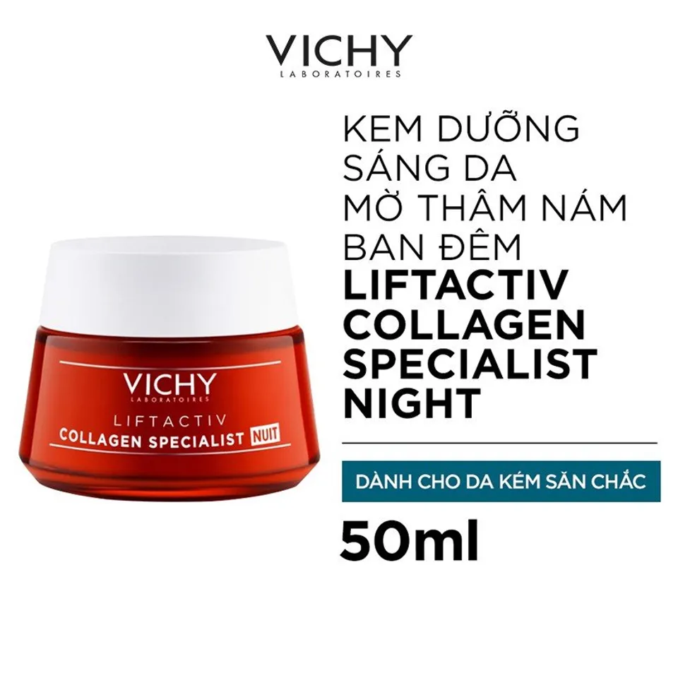 Kem dưỡng Vichy collagen trắng da mờ thâm nám ban đêm 50ml 3