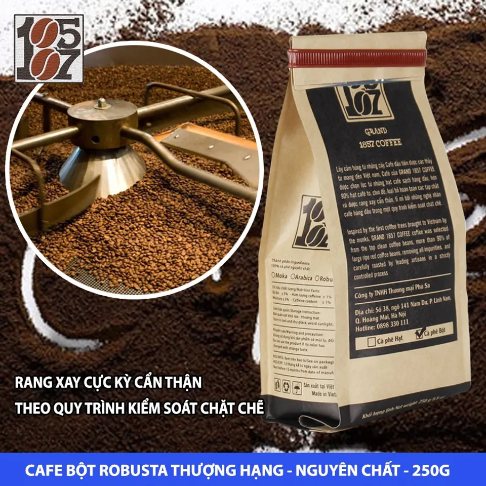 Cà phê Bột Robusta nguyên chất không pha trộn tẩm ướp hương liệu 2