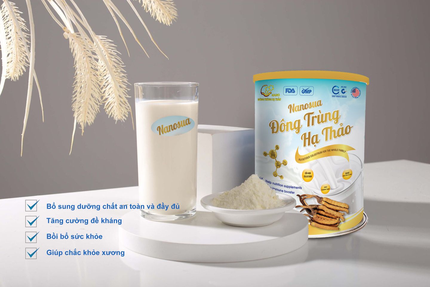 Sữa Non NanoSua Đông Trùng Hạ Thảo hỗ trợ tăng cường sức đề kháng 2