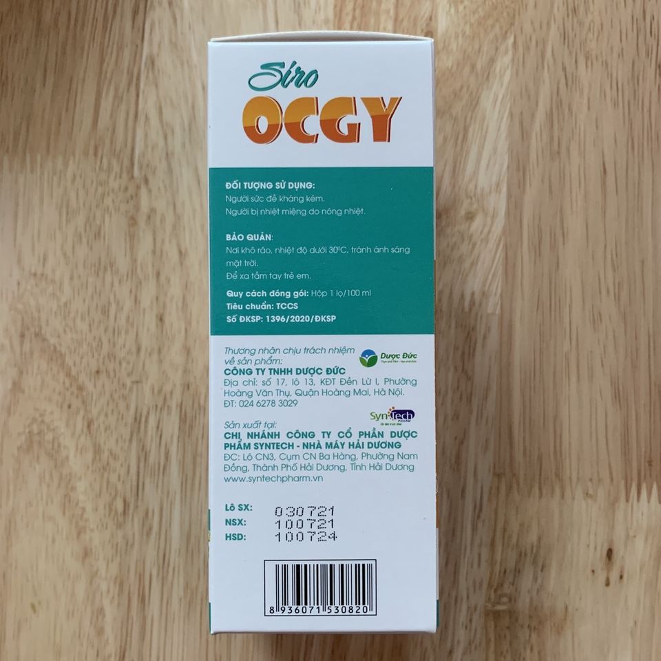 Siro Ocgy hỗ trợ tăng đề kháng, giảm nhiệt miệng 2