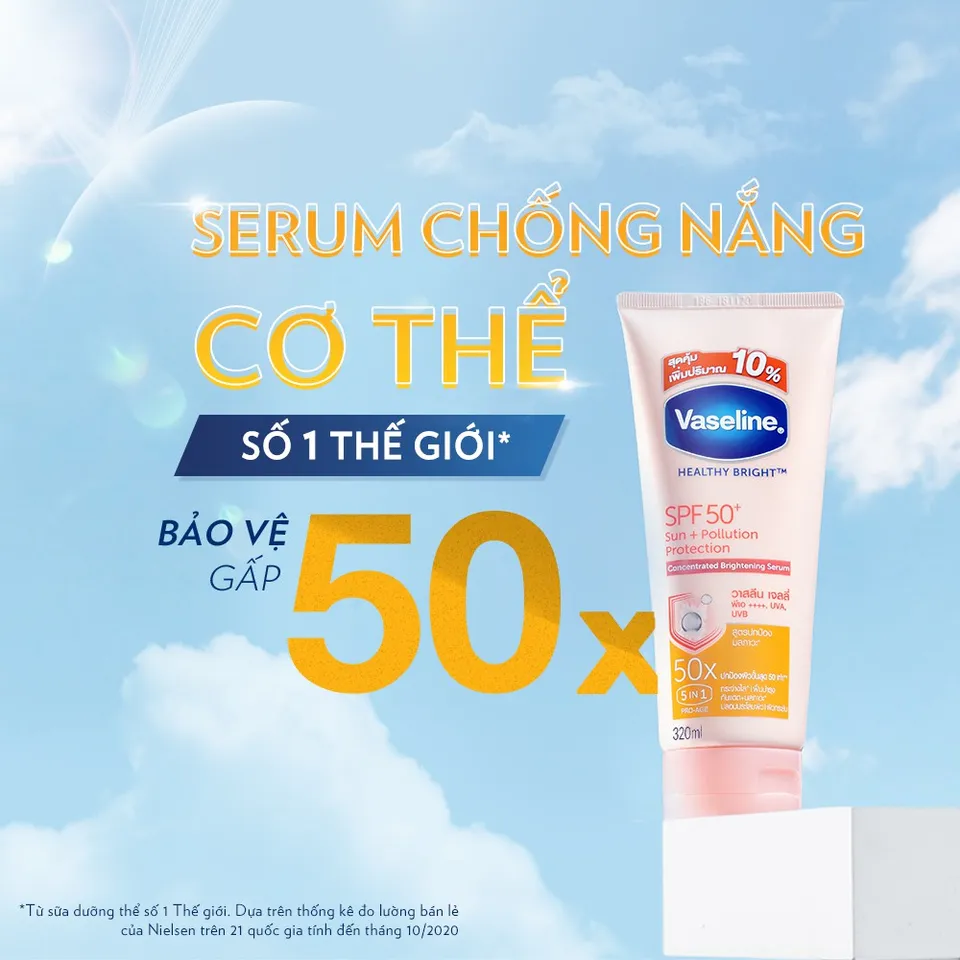Kem chống nắng cơ thể Vaseline 50x bảo vệ da với SPF50 2