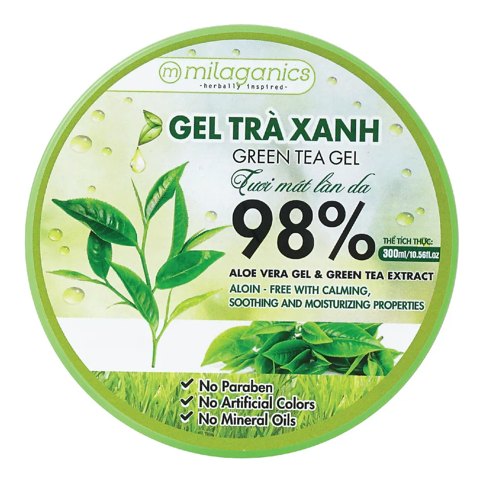 Gel Trà Xanh Cấp Ẩm Milaganics 300ml Green Tea Gel 1