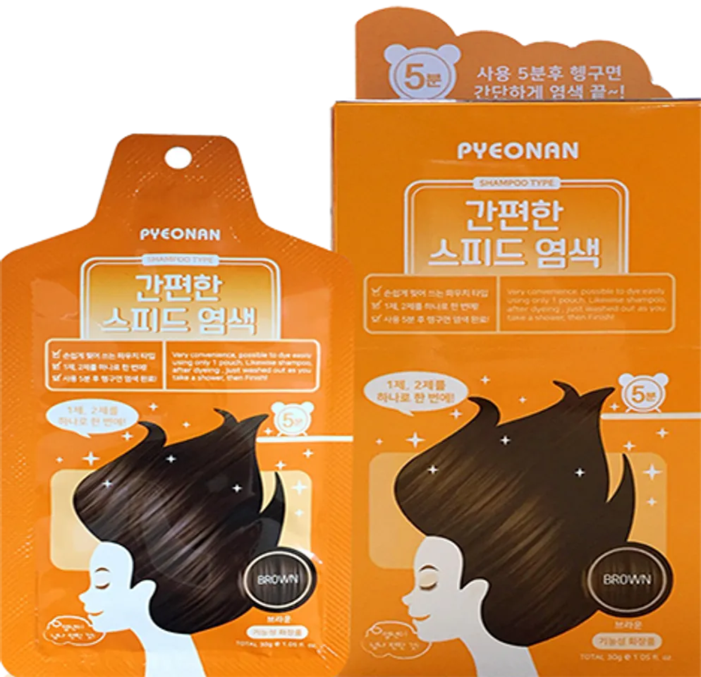 Hộp 5 Gói Nhuộm Tóc Dyeing Pyeonan Hàn Quốc Nâu Socola 1