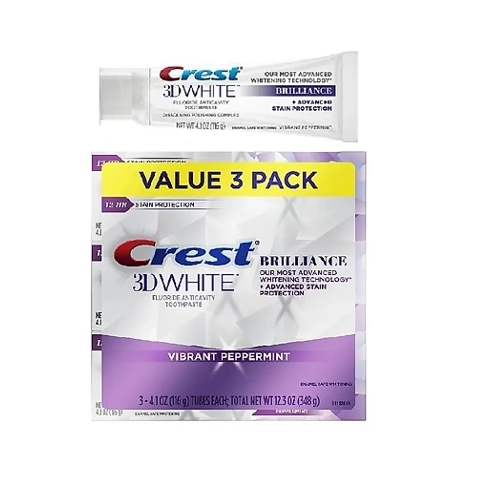 Kem đánh răng Crest 3D White Brilliance Vibrant Peppermint 116g 3