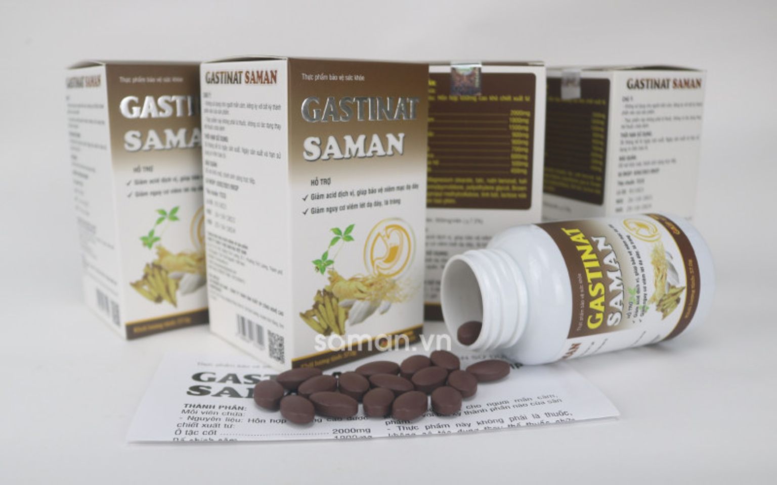 Viên uống Gastinat Saman, hỗ trợ cải thiện sức khỏe, Hộp 60 viên 1
