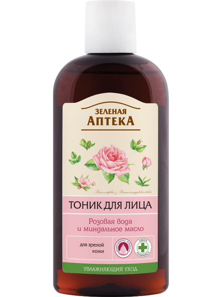 Nước hoa hồng Zelenaya Apteka hoa hồng và dầu hạnh nhân 200ml 1