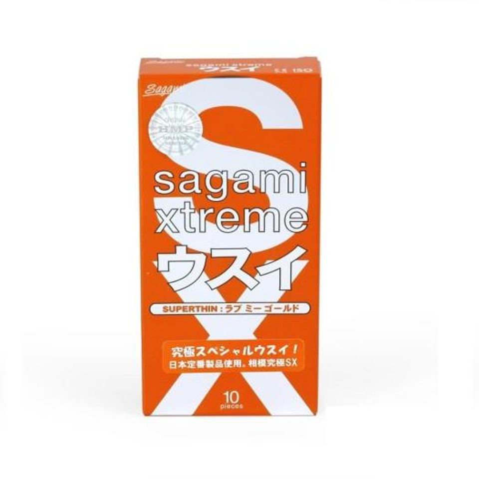 Bao Cao Su Mỏng Trơn Sagami Xtreme Orange 10s Che Tên SP 1
