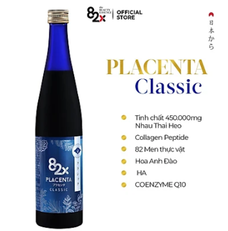 82x Collagen Placenta Classic nước uống đẹp da Nhật Bản chai 500ml 2