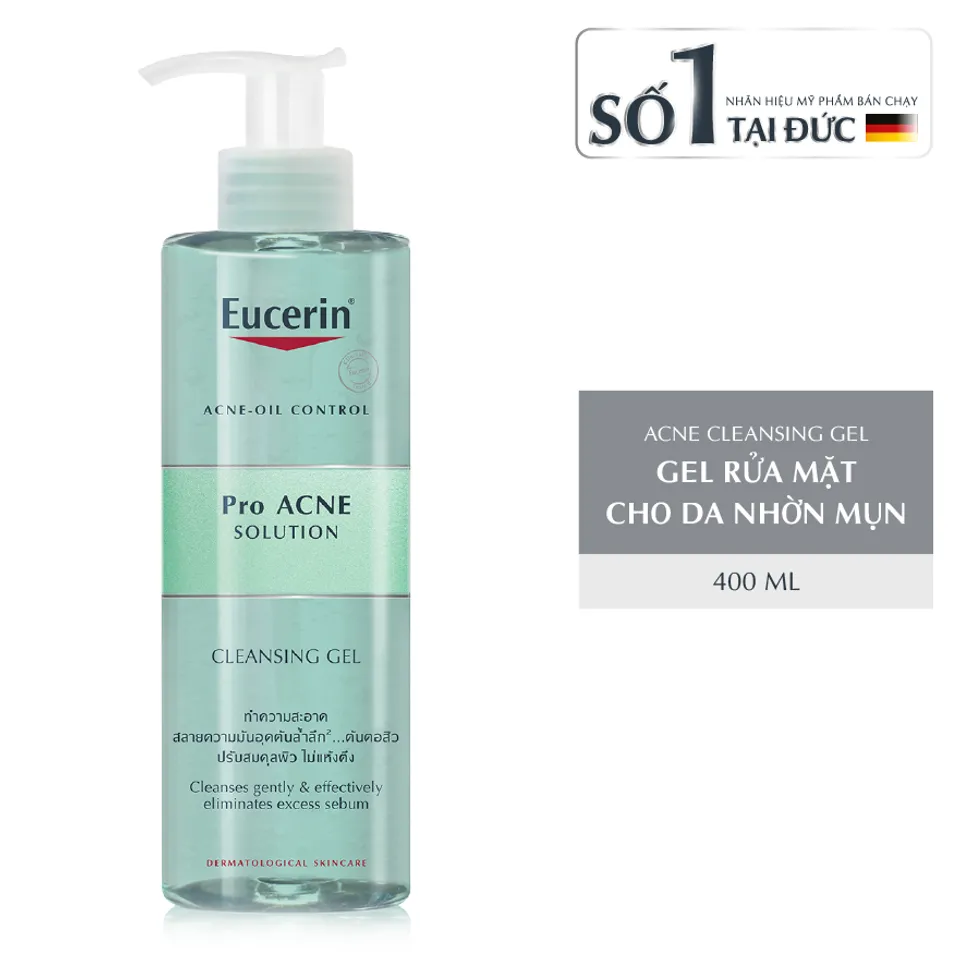 Sữa rửa mặt da mụn Eucerin pro acne solution cleansing gel 400ml 1