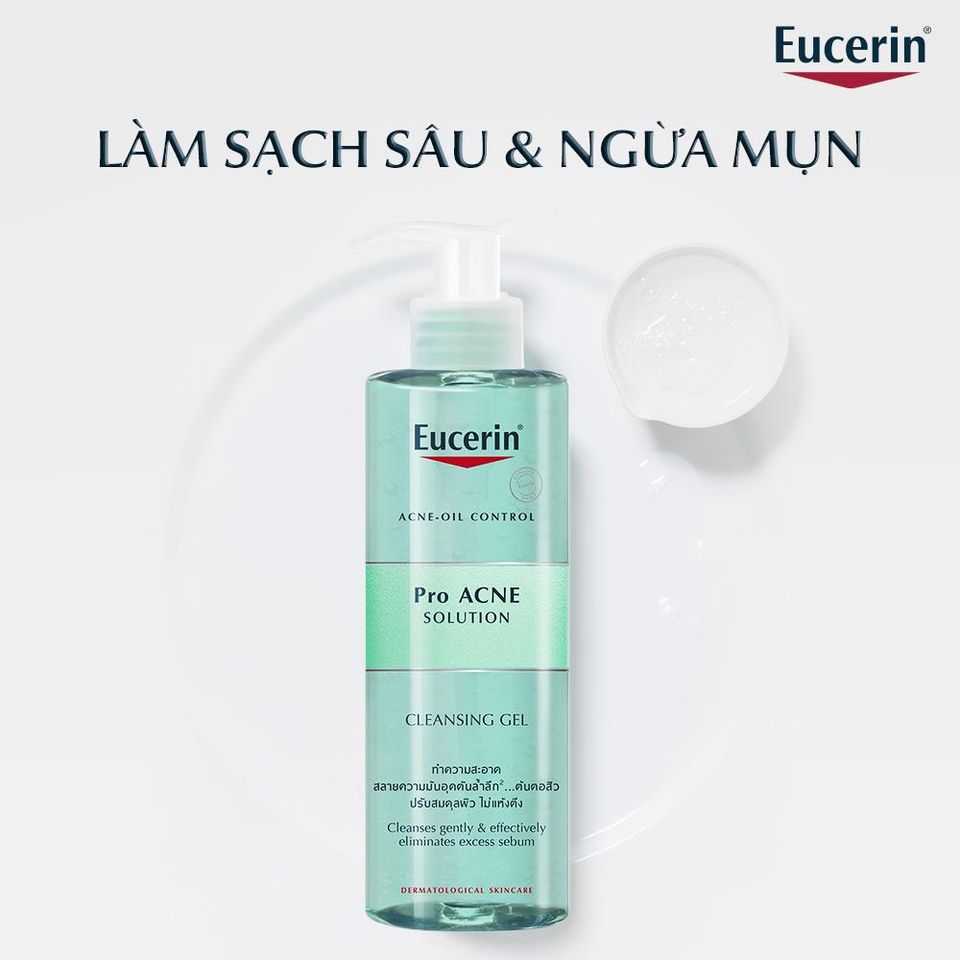Sữa rửa mặt da nhờn mụn eucerin proacne solution cleansing gel 200ml 3