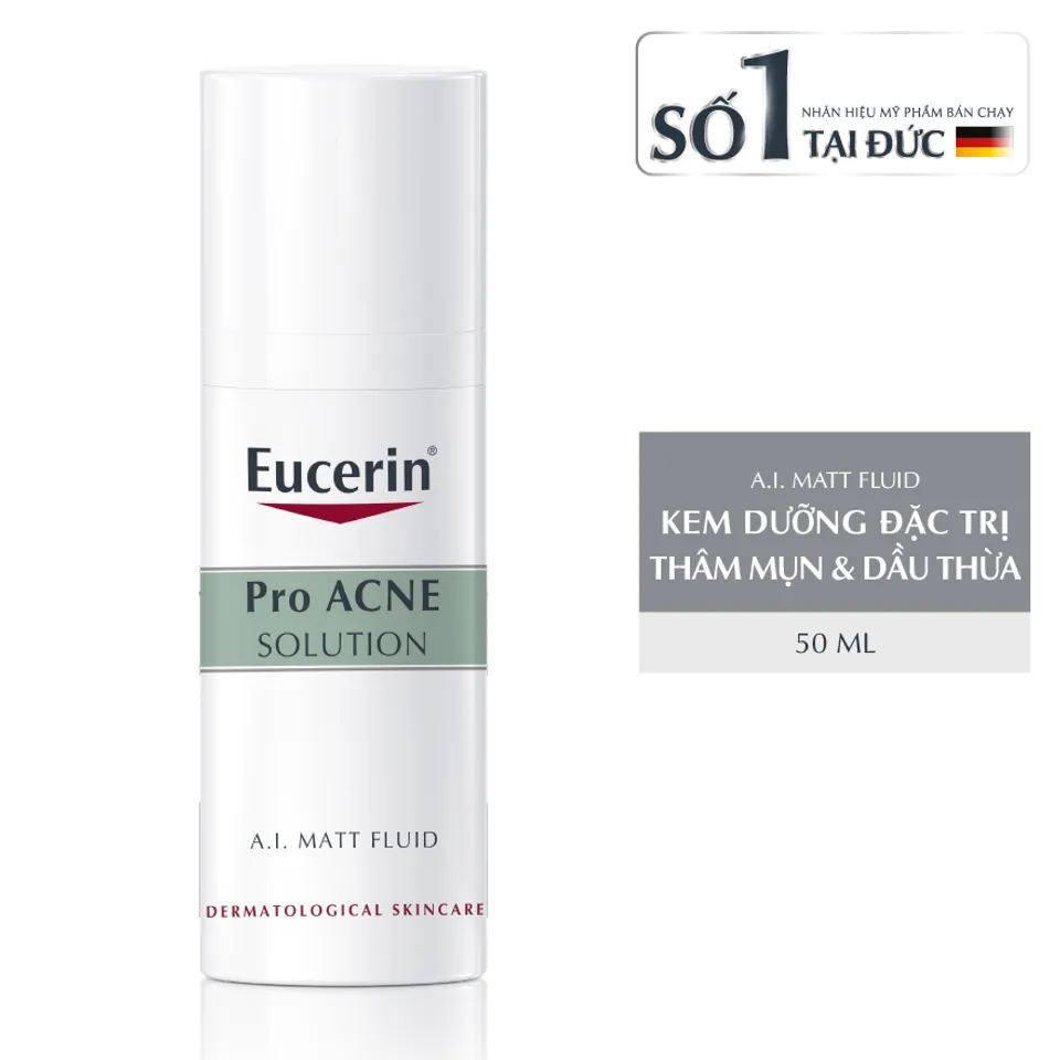 kem kiểm soát dầu giảm mụn eucerin pro acne a.i matt fluid 50ml 1