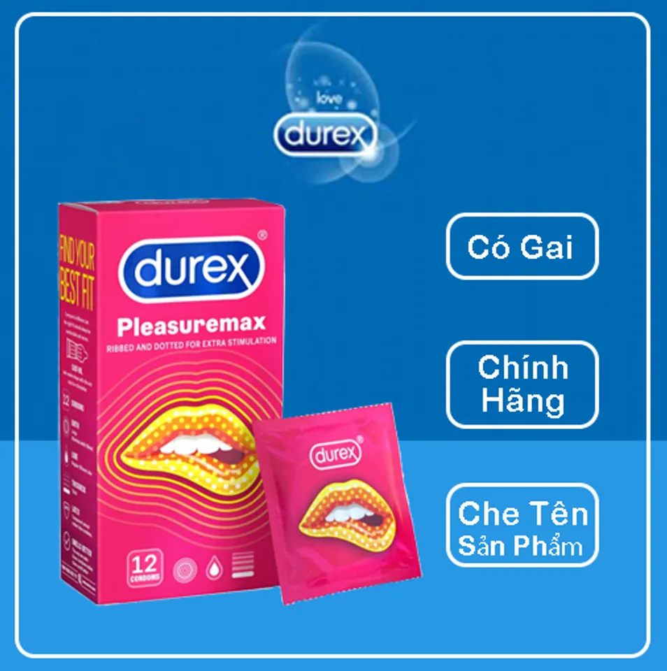 Durex Pleasuremax Bao Cao Su Có Gai Hộp 12 Cái Chính Hãng 1