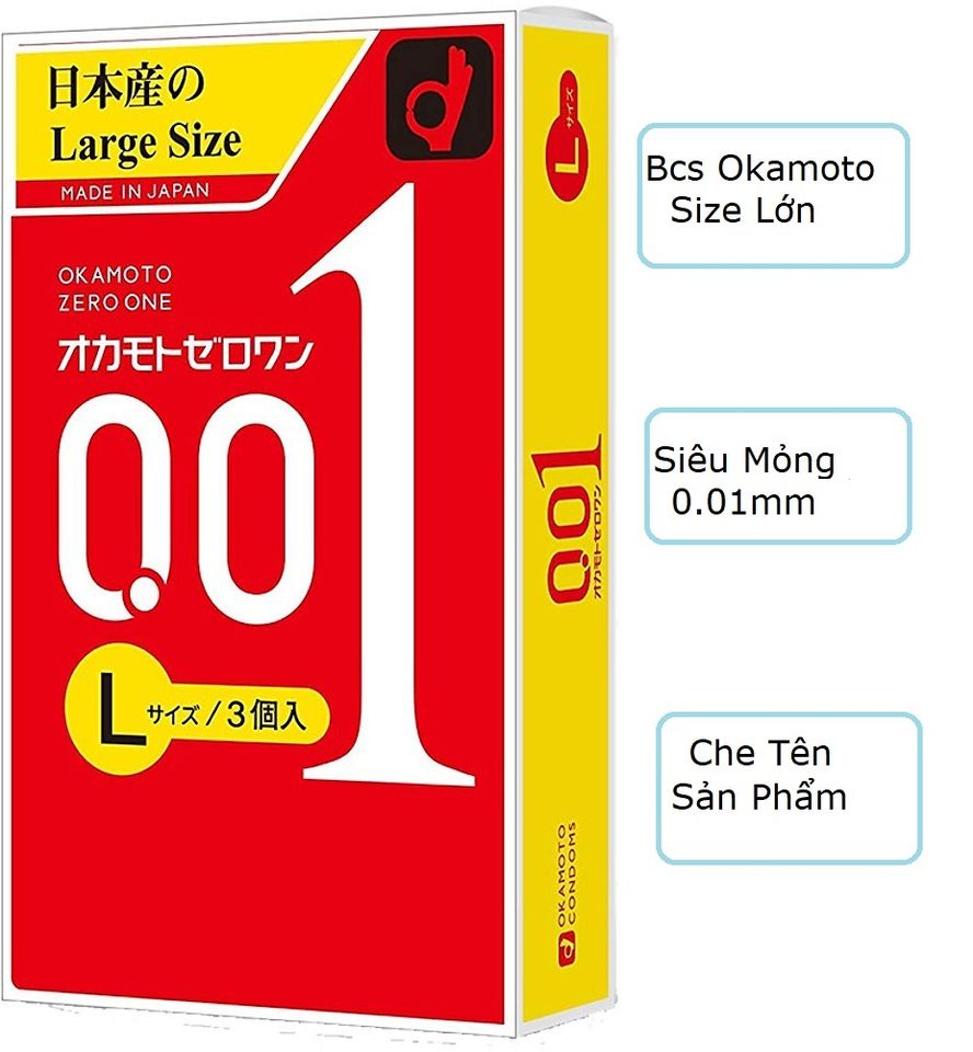 Bcs Okamoto 0.01 Large Size Siêu Mỏng Size Lớn H3 1