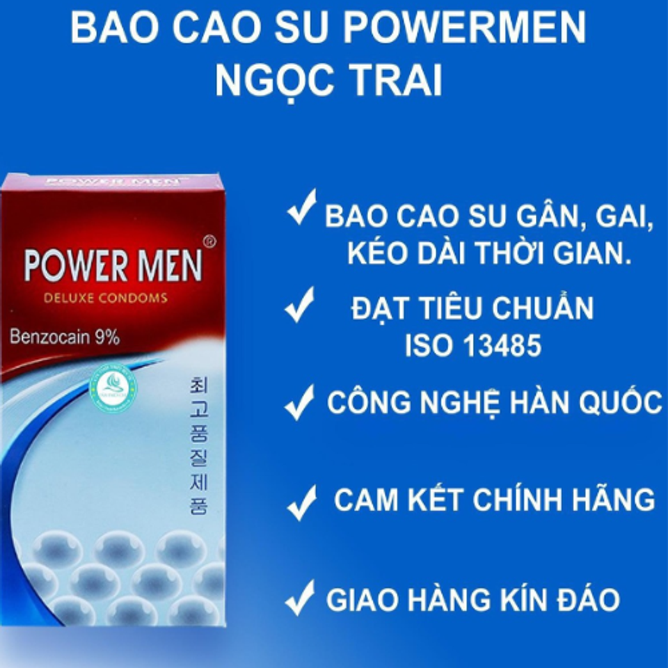 Bao Cao Su Hàn Quốc Power Men Deluxe Condoms Ngọc Trai 1