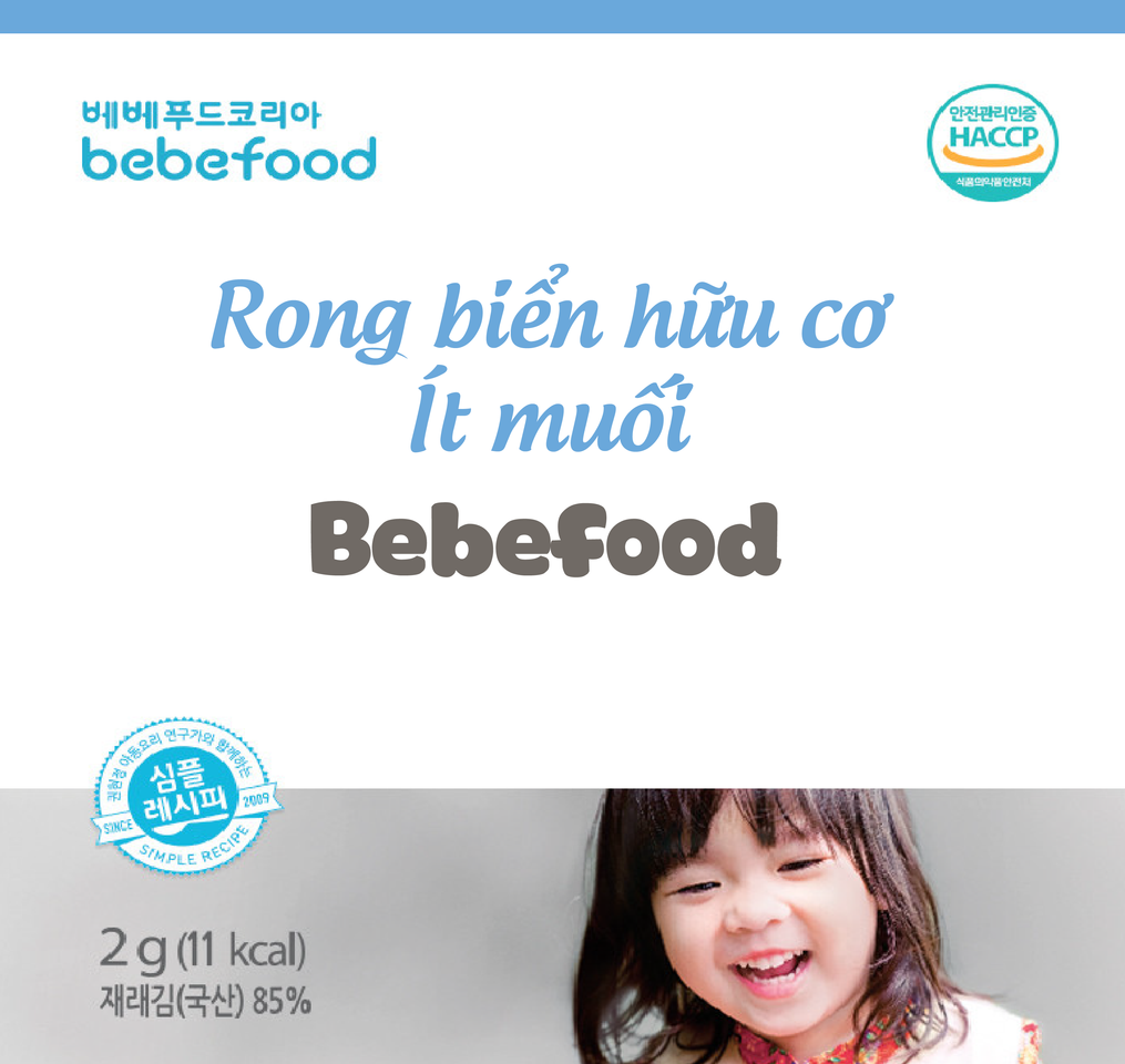 Rong biển ăn liền Ít Muối cho bé Bebefood Hàn Quốc 1