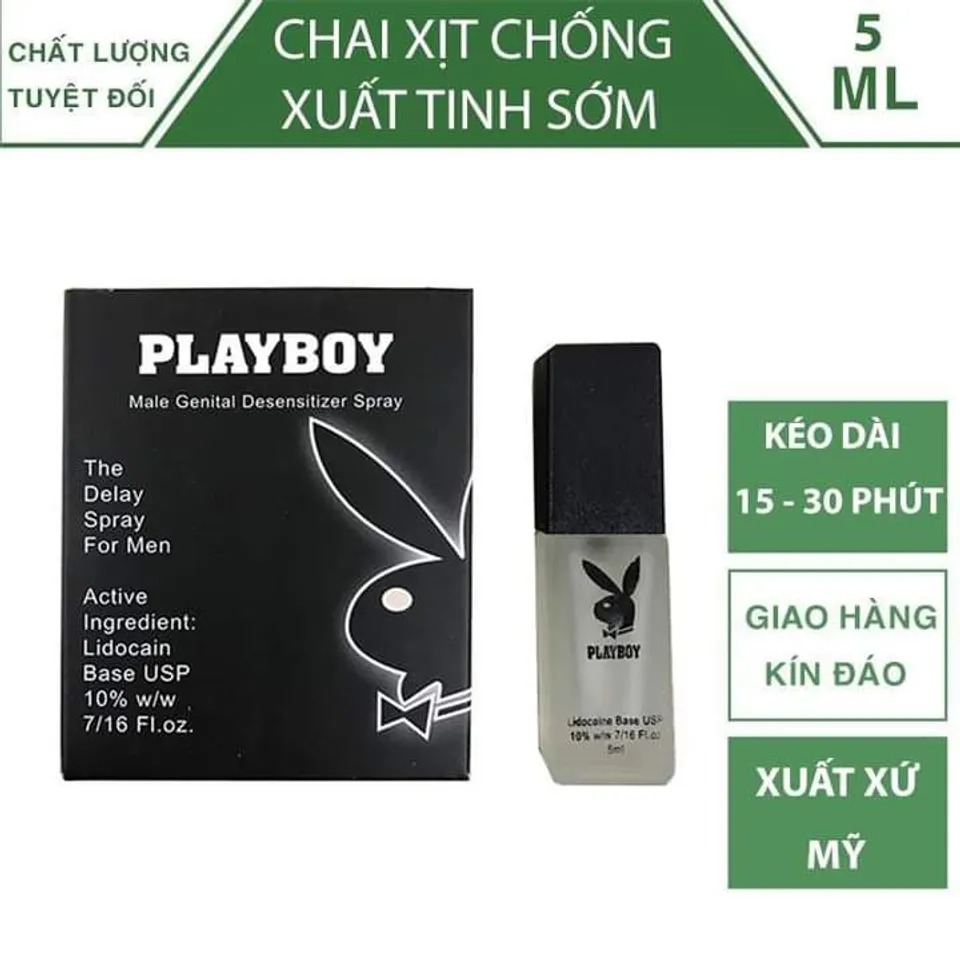 Chai Xịt Playboy Hỗ Trợ Tăng Thời Gian Cho Nam 5ml 1