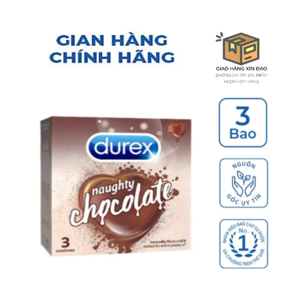 Bao Cao Su Durex Naughty Chocolate Hương Socola H3 1