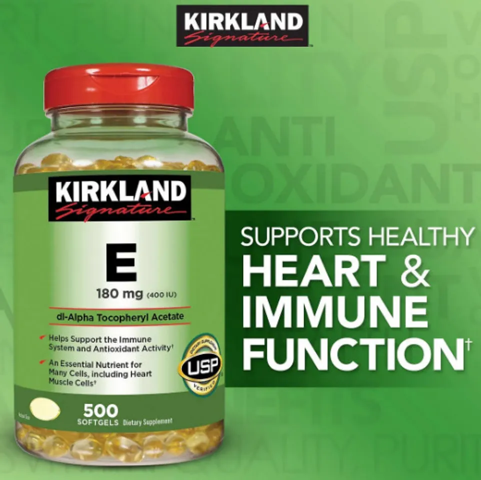 Vitamin E 400 IU Kirkland của Mỹ hộp 500 viên, Của Mỹ 3