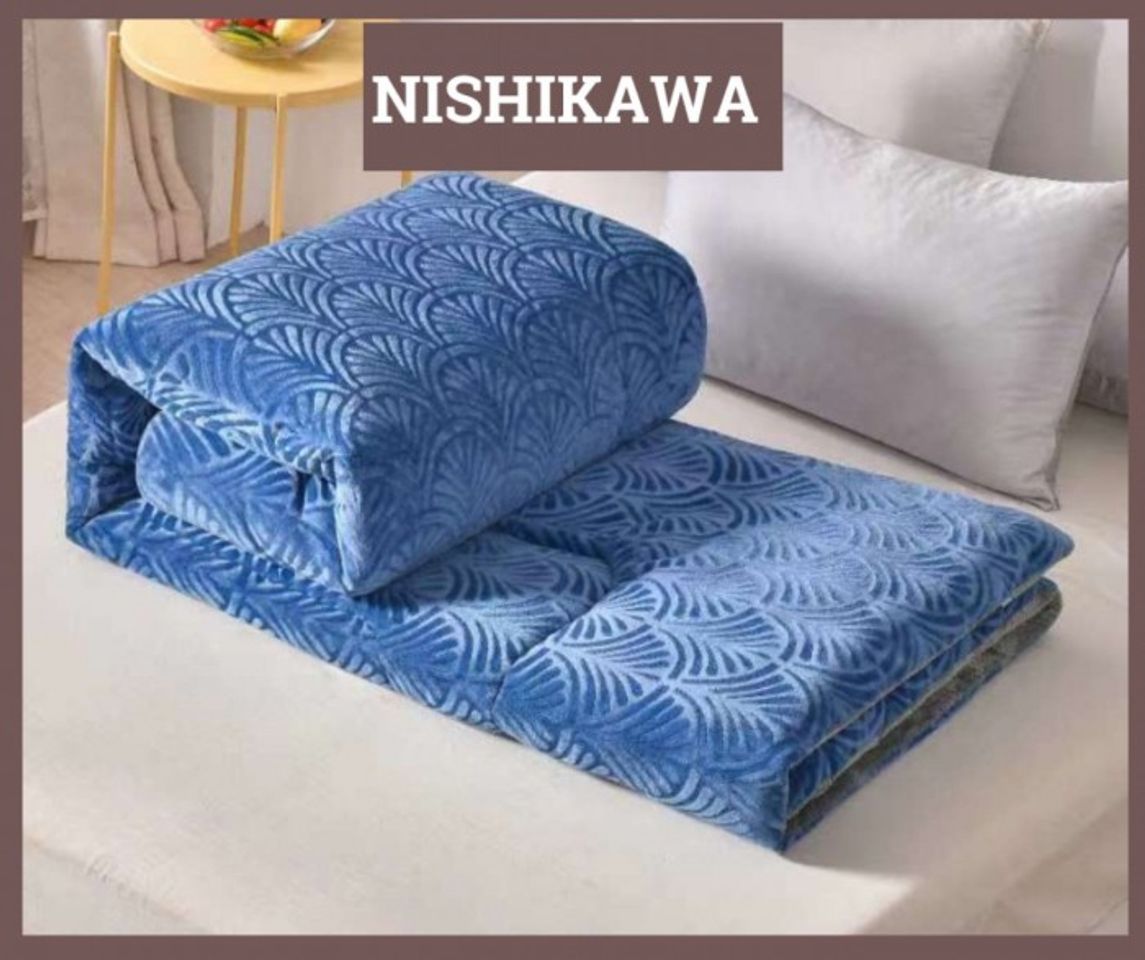 Chăn lông cừu Nishikawa Nhật Bản màu xanh dương 3