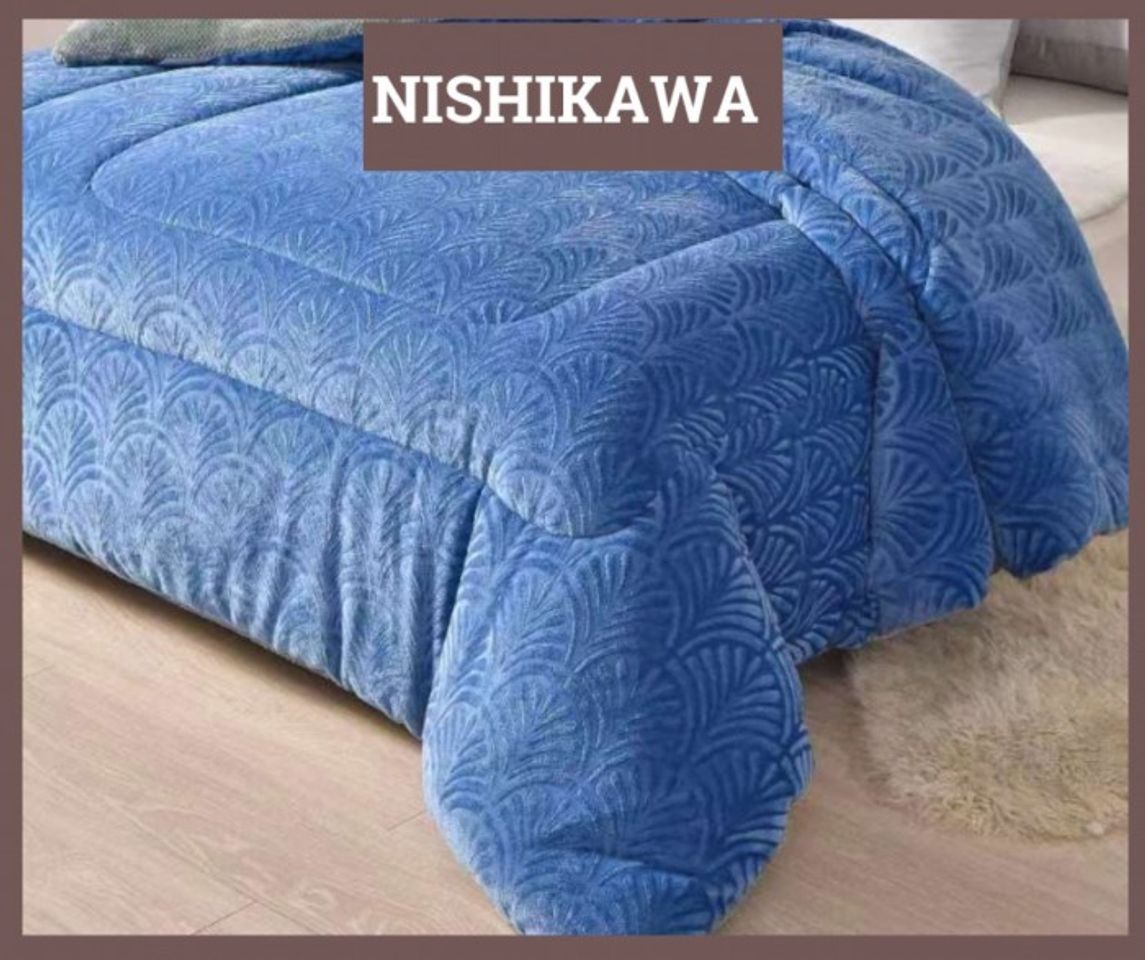 Chăn lông cừu Nishikawa Nhật Bản màu xanh dương 2