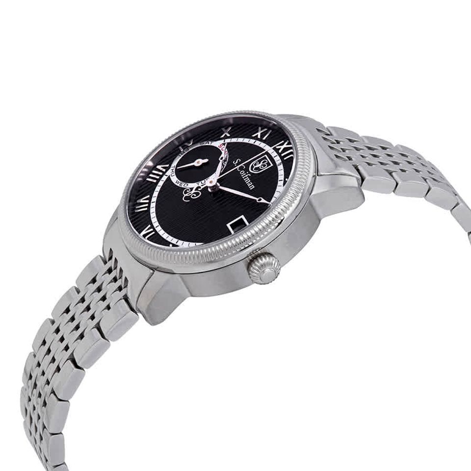 Đồng hồ nam S COIFMAN SC0337 kim loại trắng mặt đen 3