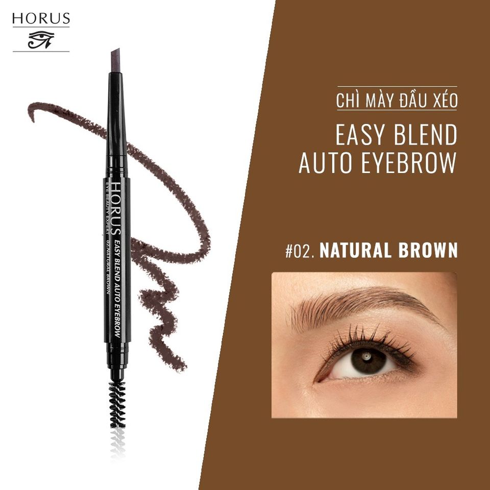 Chì Kẻ Mày Horus Expert Easy Blend Auto Eyebrow 02 Natural Brown 0.2g