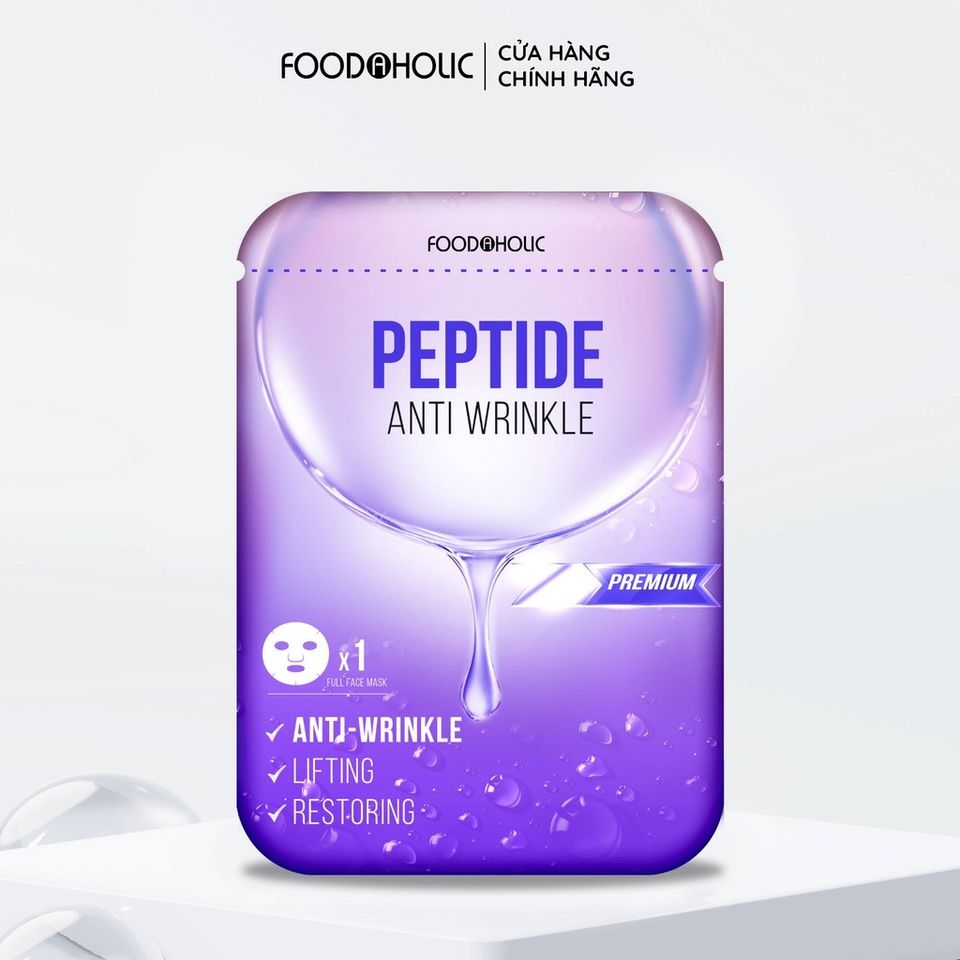 Mặt Nạ Peptide Hỗ Trợ Trẻ Hoá & Mờ Nếp Nhăn Foodaholic Peptide Anti Wrinkle Mask
