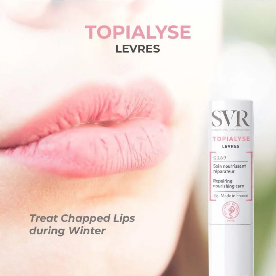 Sáp Dưỡng Ẩm Môi SVR Stick Topialyse Levres giúp làm mềm và làm dịu da môi nhạy cảm tổn thương