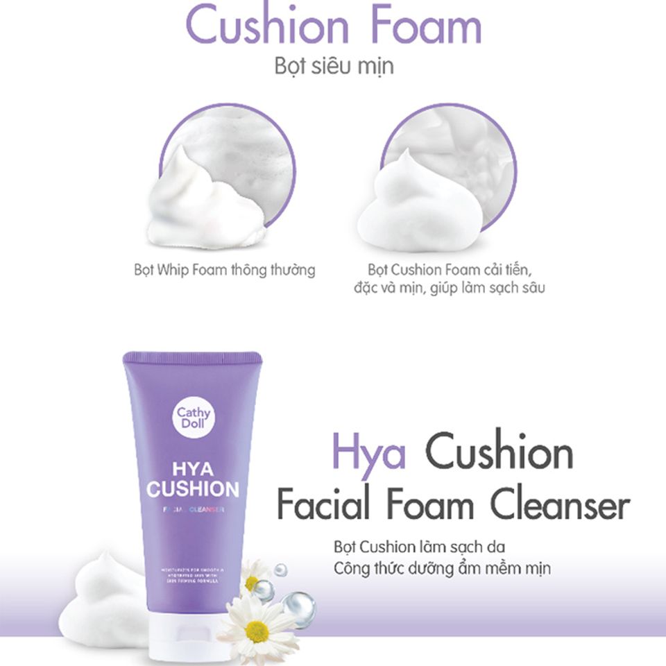 Sữa Rửa Mặt Tạo Bọt Cathy Doll Dưỡng Ẩm Da Hya Cushion Facial Foam Cleanser