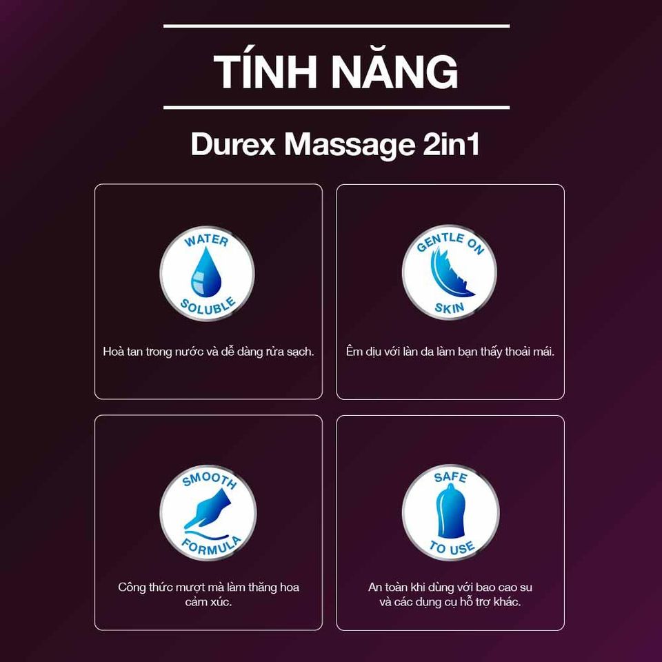 Gel Bôi Trơn Durex Play Massage giúp bôi trơn và tăng độ ẩm của âm đạo