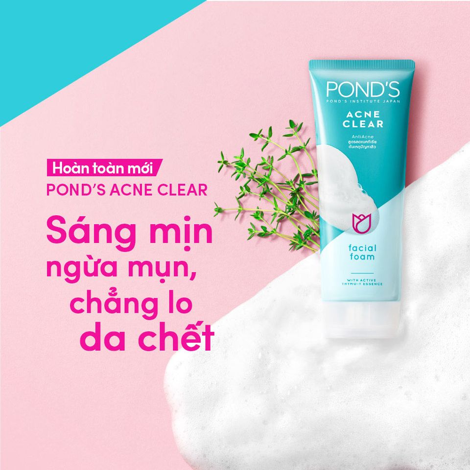 Sữa Rửa Mặt Pond's Sạch Sâu Ngừa Mụn Acne Clear Facial Foam 100g