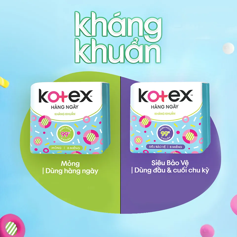 Băng Vệ Sinh KOTEX® Hàng Ngày Kháng Khuẩn nay đã có mặt tại Chiaki.vn với 2 phân loại cho bạn lựa chọn.