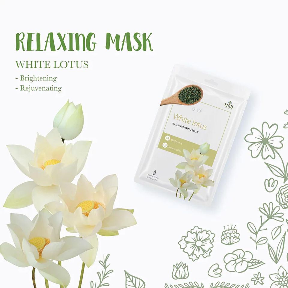 Mặt Nạ Dưỡng Da Chiết Xuất Hoa Sen Trắng HNB My Skin Relaxing Mask White Lotus 20ml