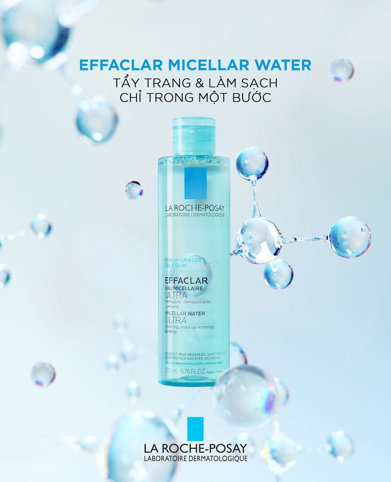 Nước Tẩy Trang Sạch Sâu & Kiểm Soát Nhờn Cho Da Dầu La Roche-Posay Effaclar Micellar Water Ultra Oily Skin