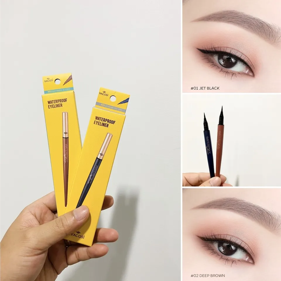 Bút Kẻ Mắt Nước VACOSI Waterproof Eyeliner Pen có 2 tông màu cho bạn lựa chọn