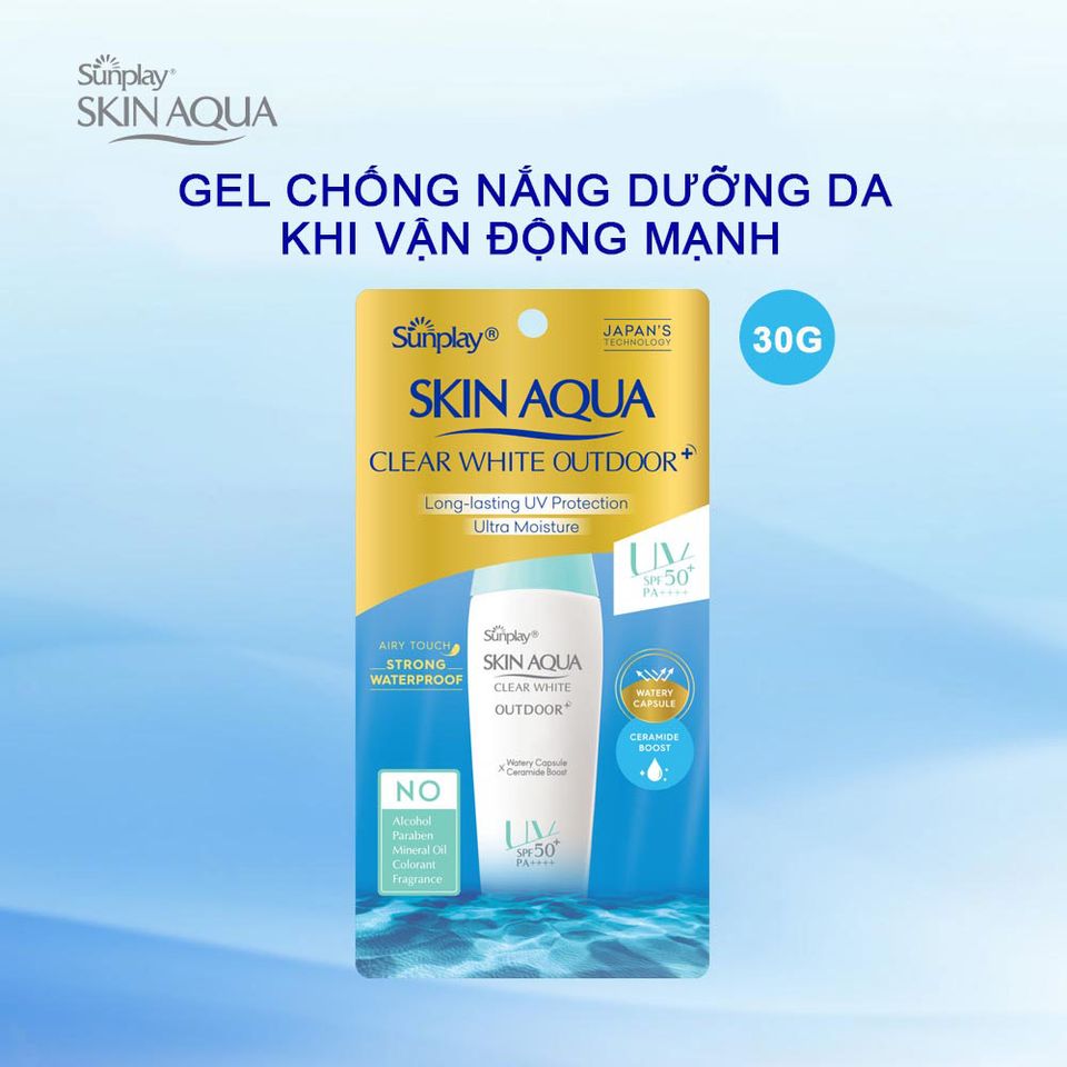 Gel Chống Nắng Sunplay Skin Aqua Clear White Outdoor SPF50+ PA++++ Dưỡng Da Khi Vận Động Mạnh