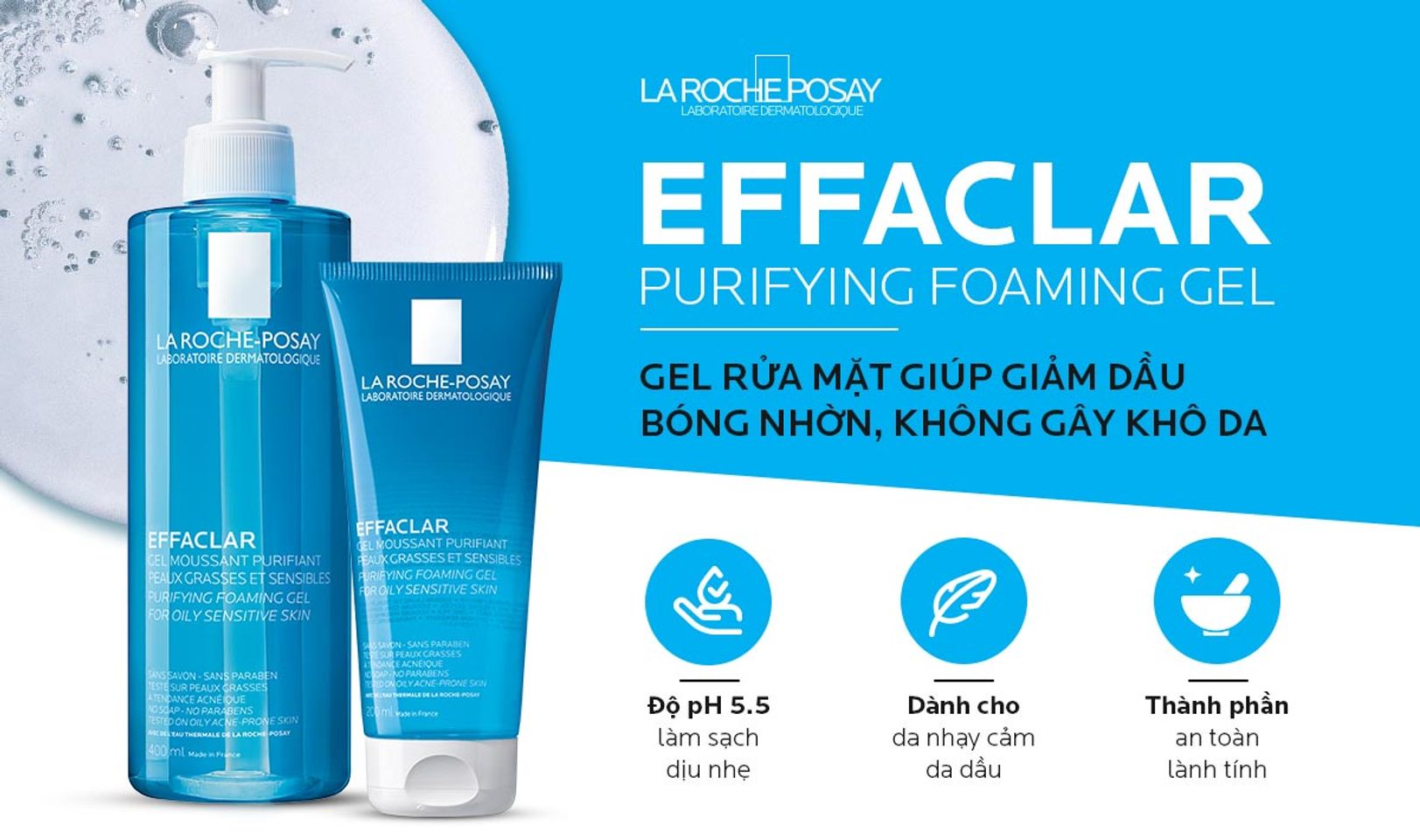 Gel Rửa Mặt La Roche-Posay Effaclar Purifying Foaming Gel For Oily Sensitive Skin