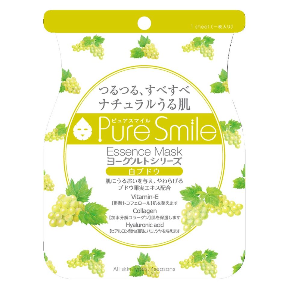 Mặt Nạ Dưỡng Da Chiết Xuất Nho Pure Smile Essence Mask Yogurt Series White Grape 23ml hiện đã có mặt tại Chiaki.vn.