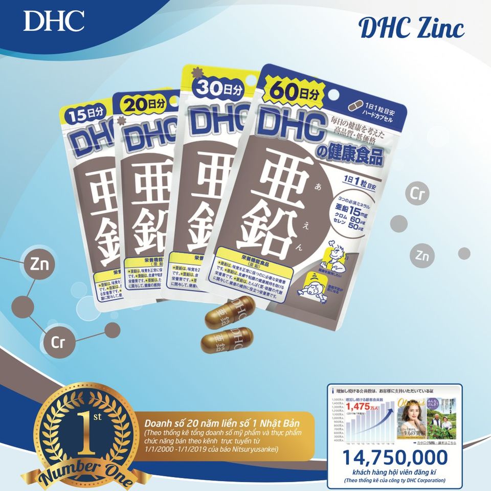 Viên Uống Bổ Sung Kẽm DHC Zinc hiện đã có mặt tại Chiaki.vn