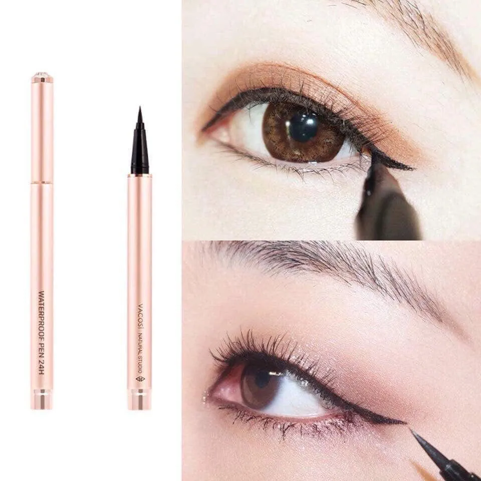 Bút Kẻ Mắt Nước Vacosi 24h Waterproof Pen giúp tạo nên đường kẻ mắt sắc sảo, chuẩn đẹp như Makeup Artist.