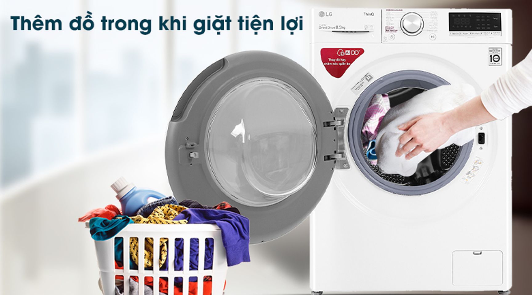 Máy giặt LG FV1408S4W inverter 8.5 kg 6