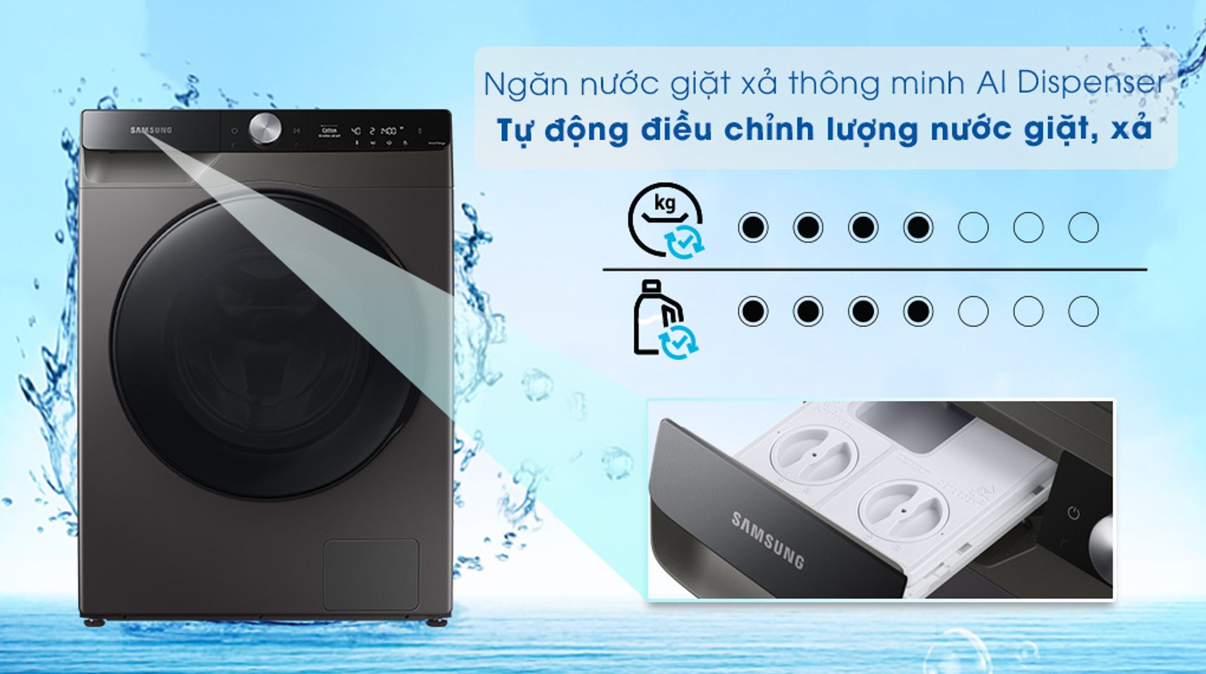 Máy giặt sấy Samsung WD11T734DBX/SV inverter 11kg Sấy 7kg 3