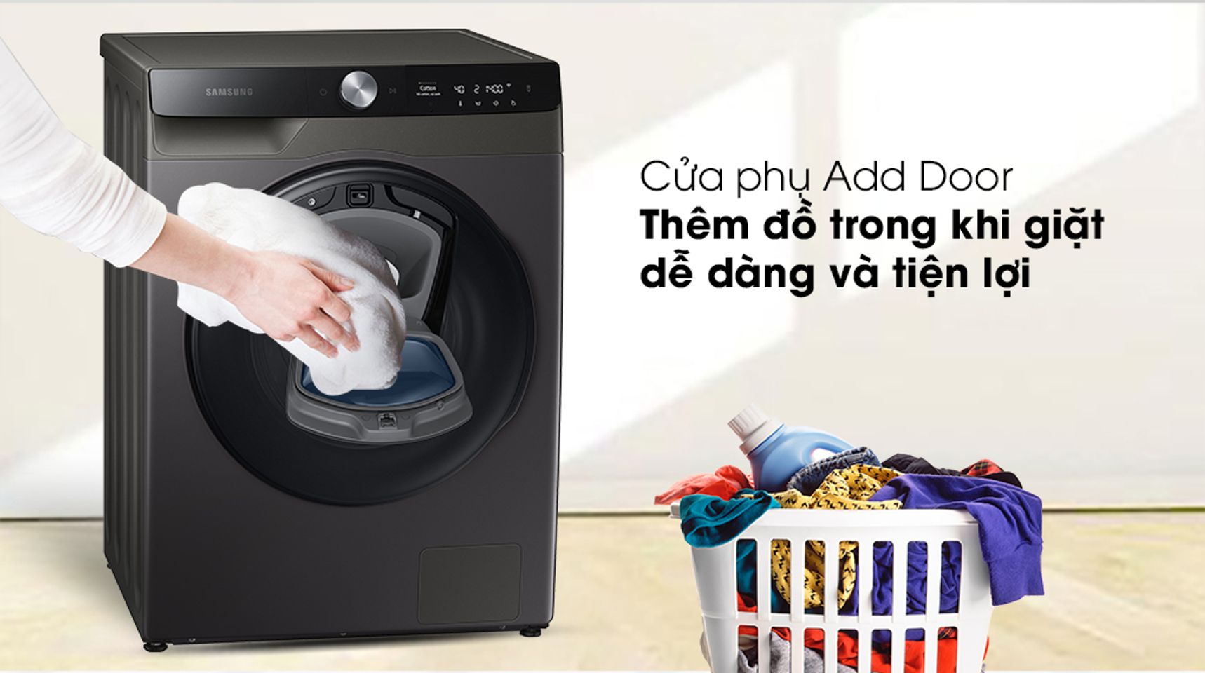 Máy giặt sấy Samsung WD95T754DBX/SV inverter 9.5/6kg 7