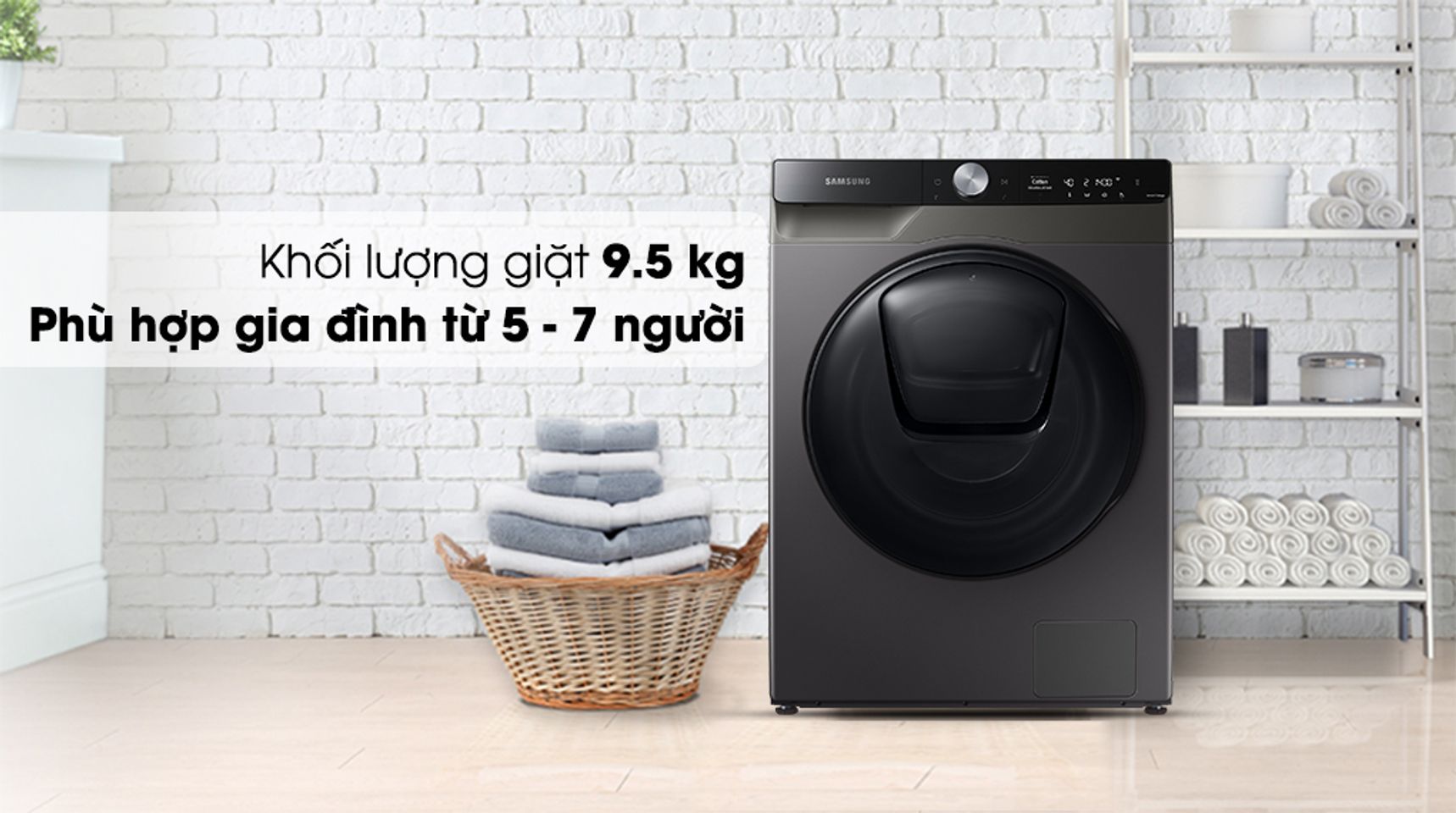 Máy giặt sấy Samsung WD95T754DBX/SV inverter 9.5/6kg 1