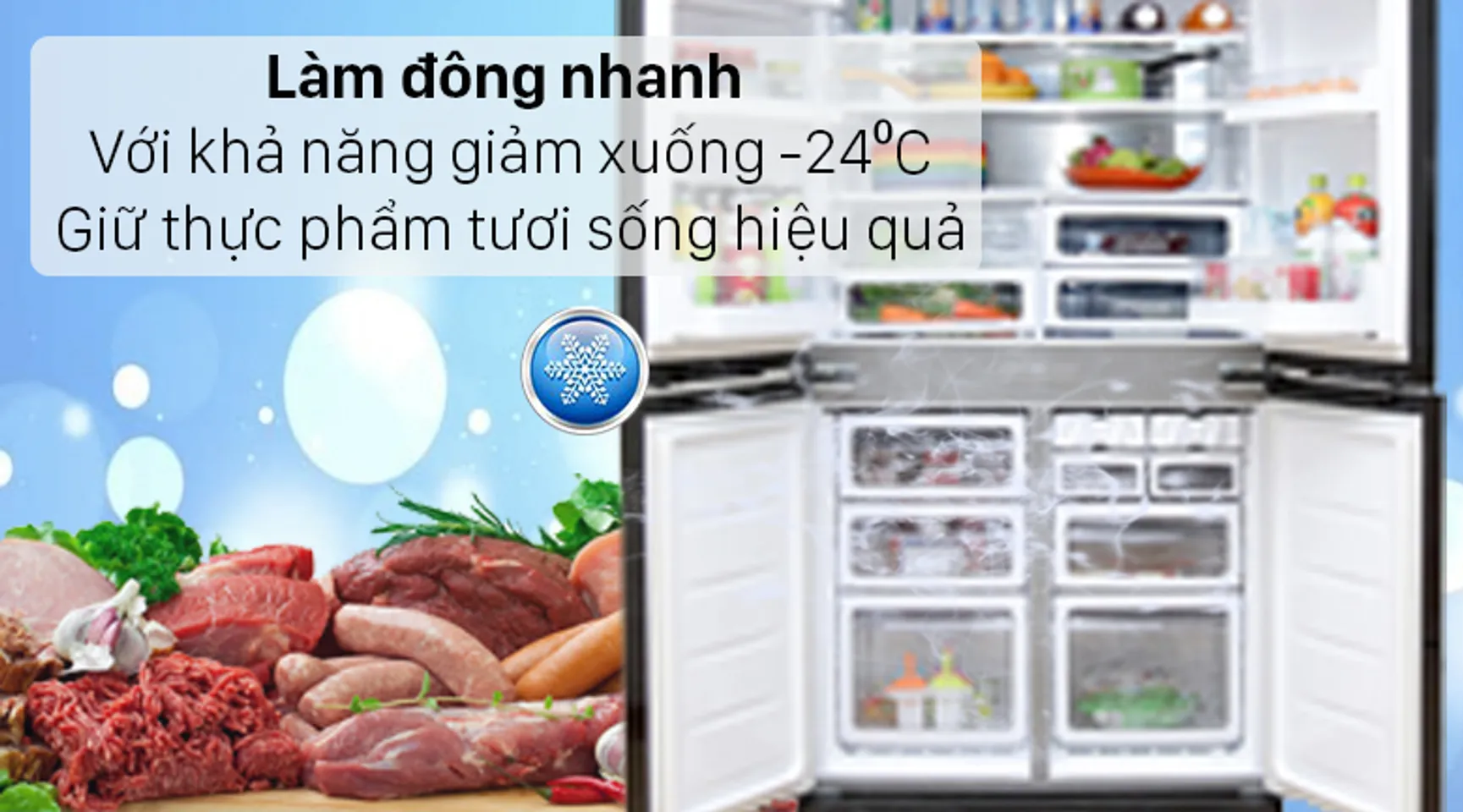 Tủ lạnh Sharp SJ-FX640V-SL inverter 572 lít 5