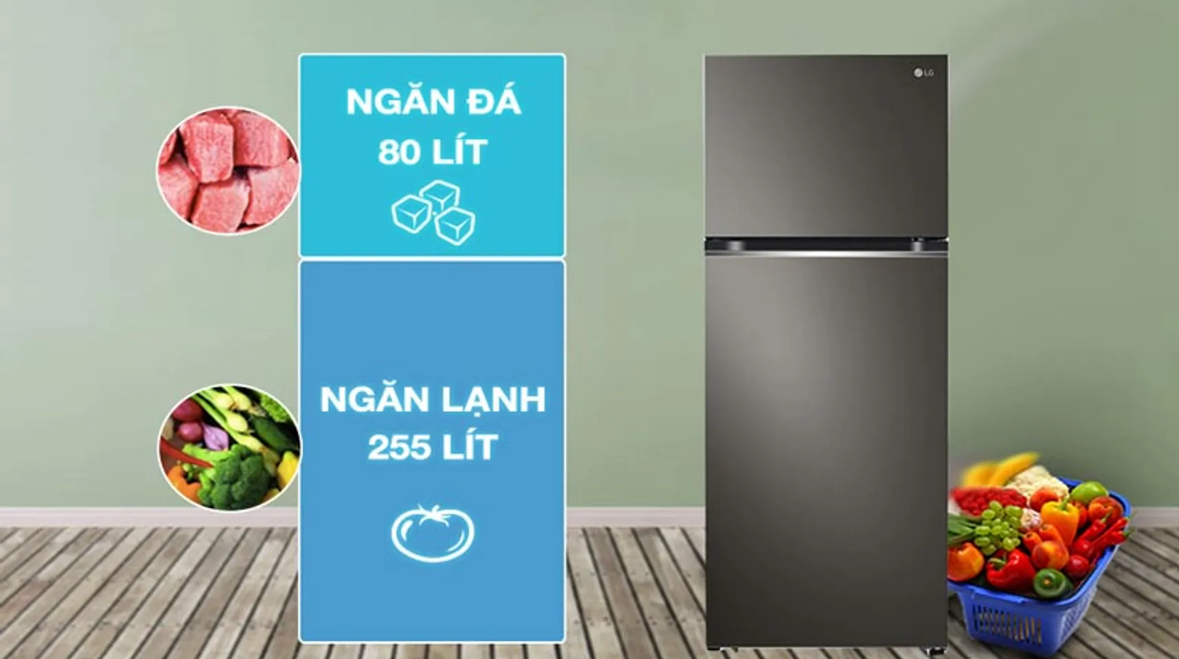 Tủ lạnh LG GN-M332BL inverter 335 lít 2
