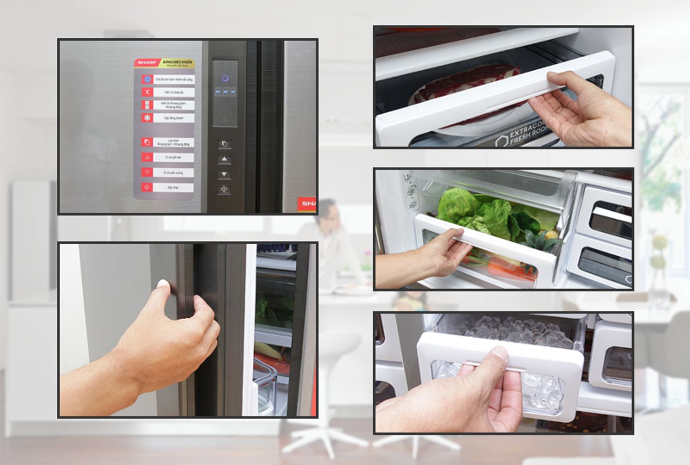 Tủ lạnh Sharp inverter 626 lít SJ-FX630V-ST 3