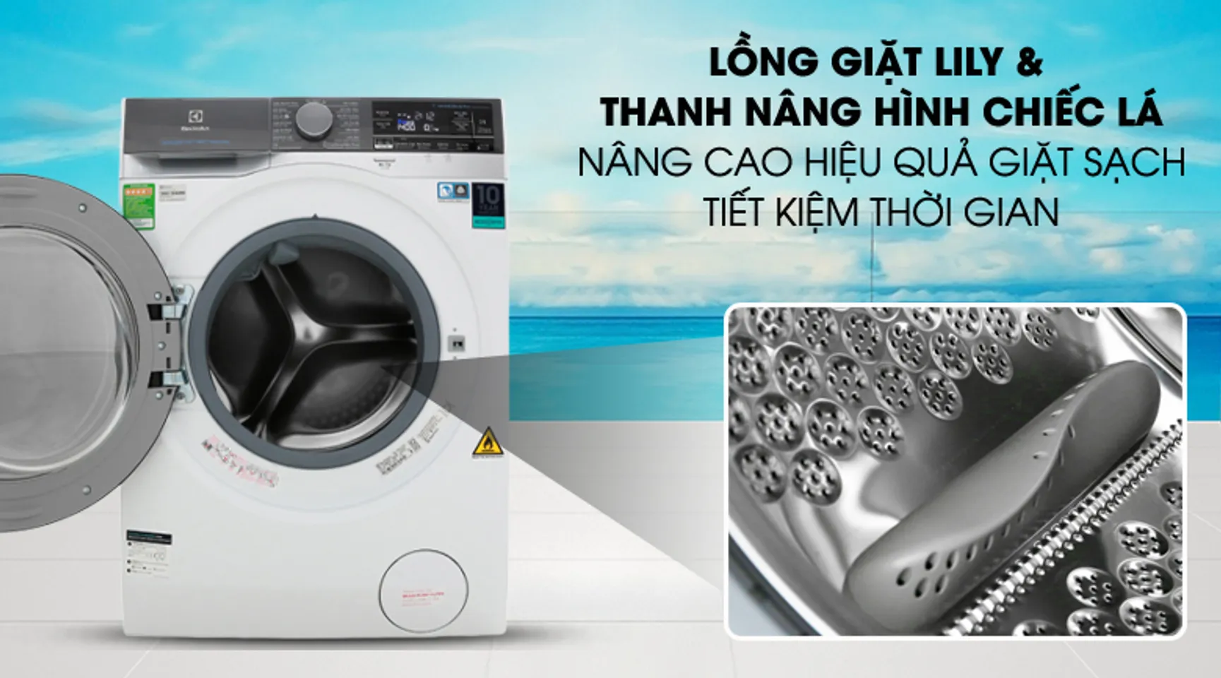 Máy giặt sấy Electrolux EWW1042AEWA inverter 10 kg 8