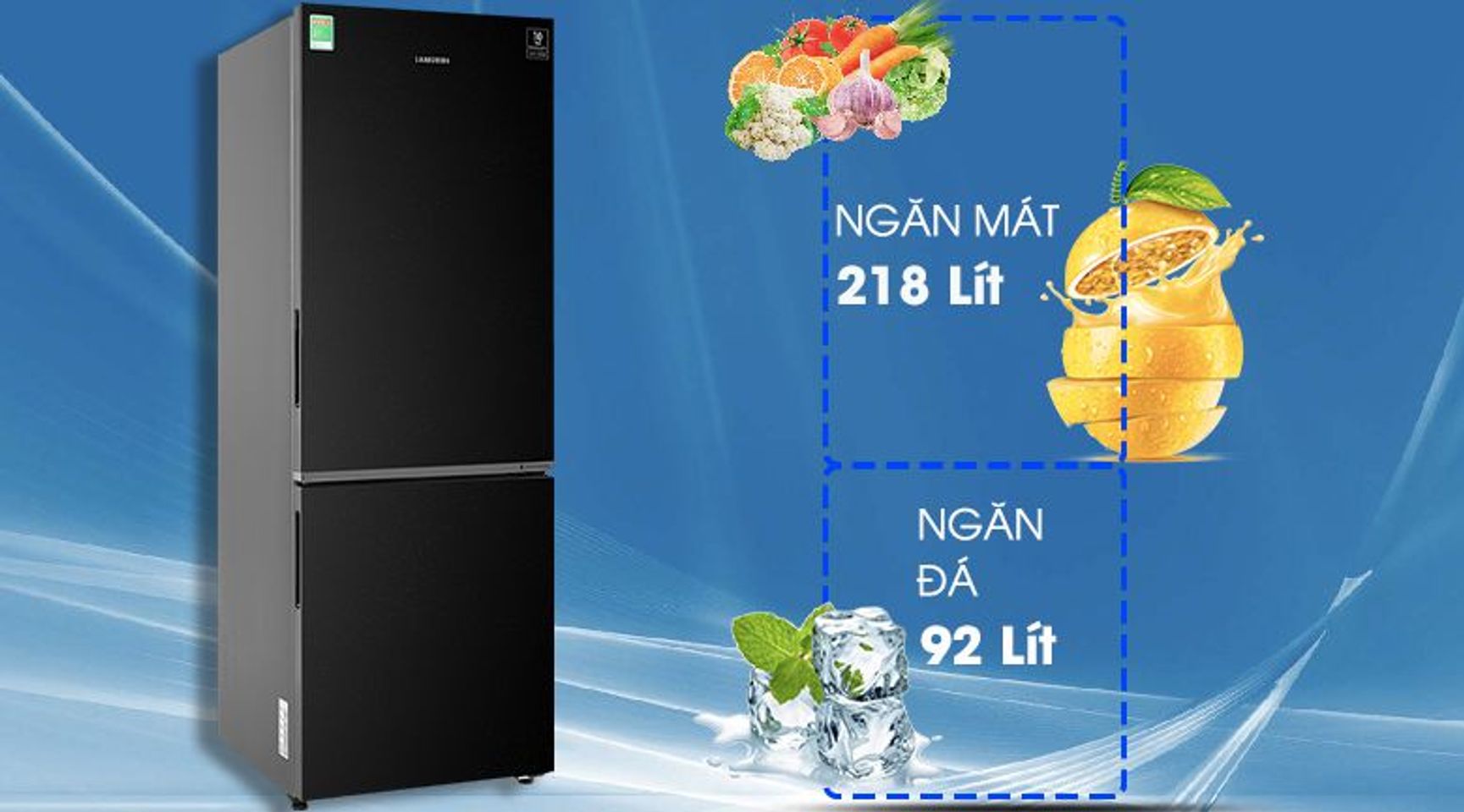 Tủ lạnh Samsung RB30N4010BU/SV inverter 310 lít 2